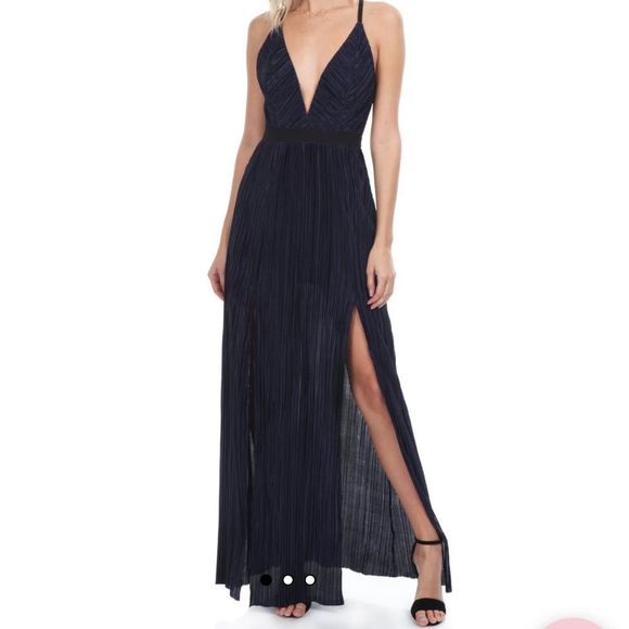 STYLESTALKER Alexa Maxi Dress in Navy - from REVOLVE - Picture 4 of 14